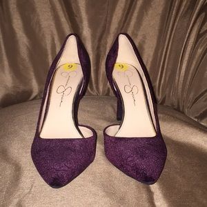 Jessica Simpson Maroon velvet heel